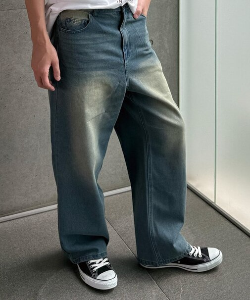 【WEB限定】DENIM BAGGY WIDE PANTS/ルーズフィット/バギーデニムパンツ