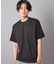 チェックジャガード×袖ポンチ 異素材Tシャツ
