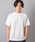 チェックジャガード×袖ポンチ 異素材Tシャツ