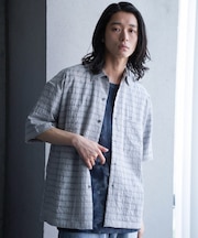 ドビーチェックシアールーズ半袖シャツ