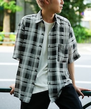 チェックシアールーズ半袖シャツ