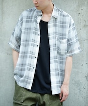 チェックシアールーズ半袖シャツ