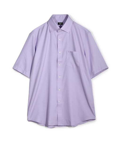 ＜イージーケア＞クールマックスドビーストレッチハーフスリーブビジネスシャツ