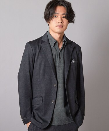 【セットアップ着用可】メランジプリントポンチテーラードジャケット