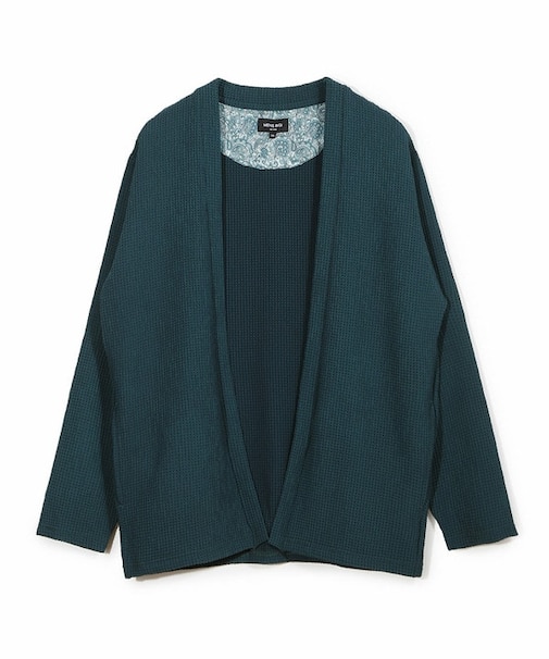 ワッフルシアサッカー素材カーディガン