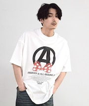 【CHAOTIC】別注アナーキーポルカドットプリントオーバーサイズTシャツ