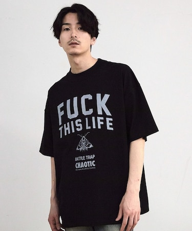 【CHAOTIC】別注FUCK THIS LIFEプリントオーバーサイズTシャツ