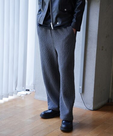 ジャガードデニムワイドテーパードパンツ
