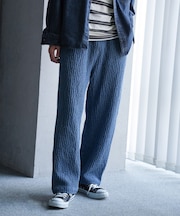 ジャガードデニムワイドテーパードパンツ