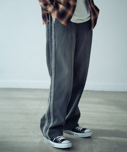 10.5ozスラブデニムトラックパンツ