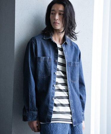 9ozスラブデニムワークシャツ