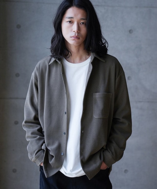 ハニカムジャガードオーバーシャツ