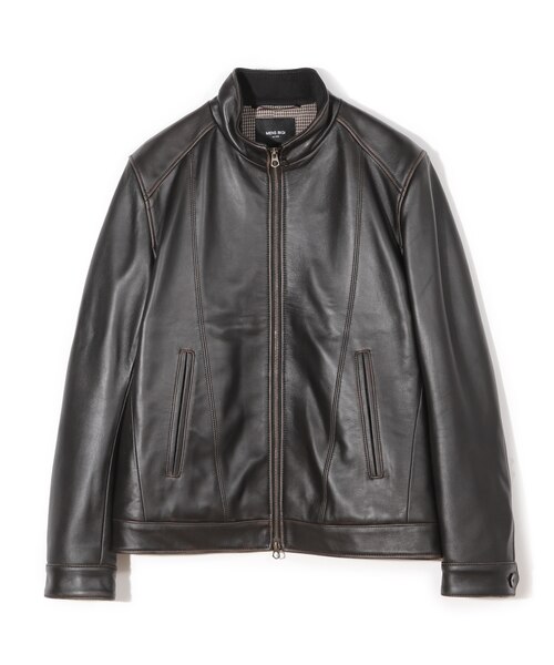 スタンドカラーシングルライダース シープレザージャケット