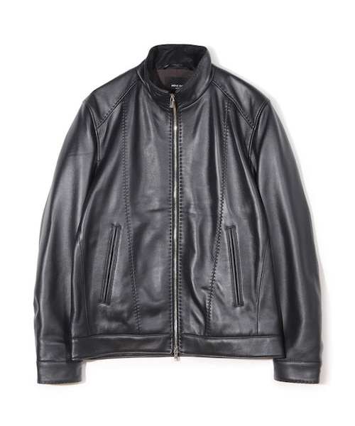 未使用 メンズビギ ラムレザー ライダースジャケット 希少カラー パープル XL メンズビギ/ライダースジャケットの通販｜&mall（アンドモール）三井