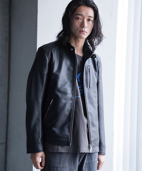 SHEEP LEATHER/シープレザー シングルライダースジャケット