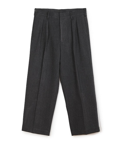 ヘリンボーン柄ワイドタックパンツ
