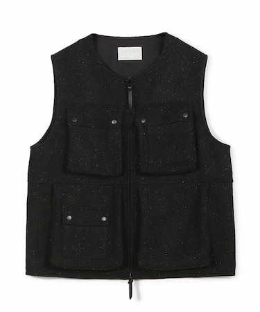 【50th Anniv . 菊池武夫】HARRIS TWEED COLOR NEP VEST