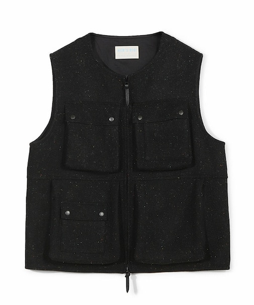 【50th Anniv . 菊池武夫】HARRIS TWEED COLOR NEP VEST