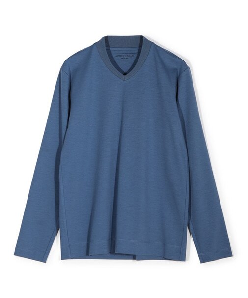 【ACTIVE TAILOR/アクティブテイラー】シルケットスムースVネック長袖Tシャツ