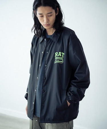 リフレクタープリントナイロンコーチジャケット