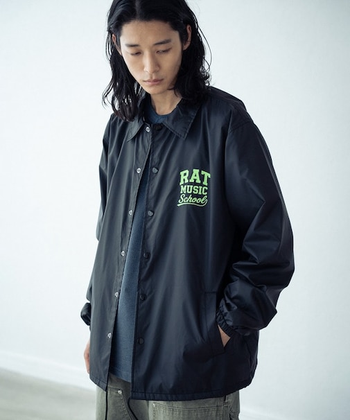 リフレクタープリントナイロンコーチジャケット