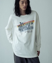 パウダー加工ビンテージロゴロンT