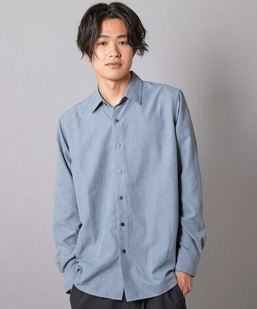 リラックスフィット フェイクスウェードシャツ