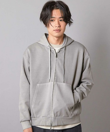 フェードポンチジップ ショート丈  ジップパーカー