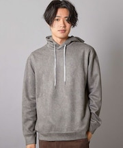 リラックスフィットフェイクスウェード パーカー