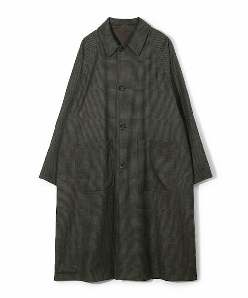 【50th Anniv . 中田 慎介】 COTTON TWILL x WOOL HOUND'S TOOTH REVERSIBLE COAT