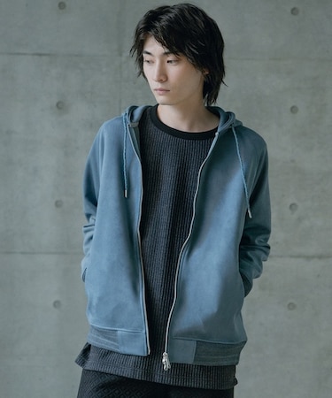 フェイクスエードZIPUPパーカー