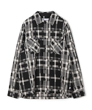 【Wax London/ワックスロンドン】Whiting バスケット織チェック柄シャツジャケット