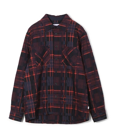 【Wax London/ワックスロンドン】Whiting バスケット織チェック柄シャツジャケット