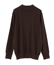 【ACTIVE TAILOR/アクティブテイラー】12Gジャカードモックネックニット