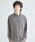 フェードジャガードボーダー モックネックTシャツ