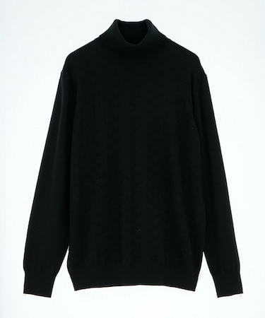 【ACTIVE TAILOR/アクティブテイラー】12Gジャカードタートルネックニット