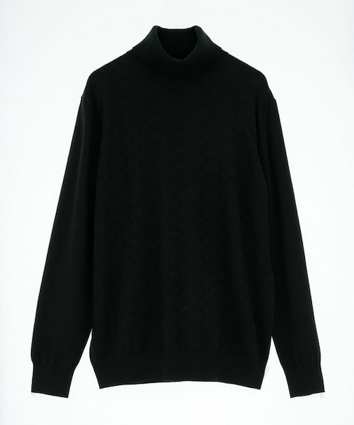 【ACTIVE TAILOR/アクティブテイラー】12Gジャカードタートルネックニット