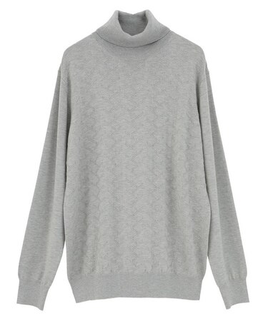 【ACTIVE TAILOR/アクティブテイラー】12Gジャカードタートルネックニット