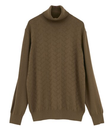 【ACTIVE TAILOR/アクティブテイラー】12Gジャカードタートルネックニット