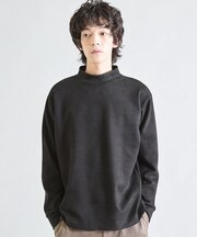 ライトフェイクスエードポンチモックネック