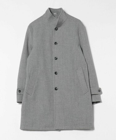 ウール調ヘリンボーンコート