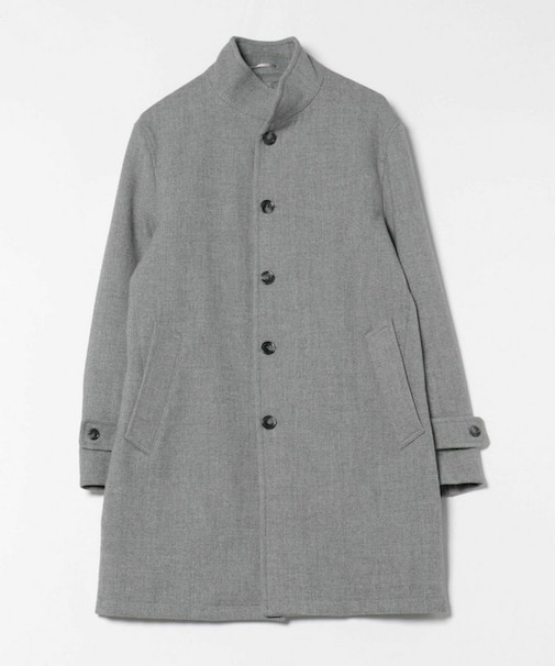 ウール調ヘリンボーンコート