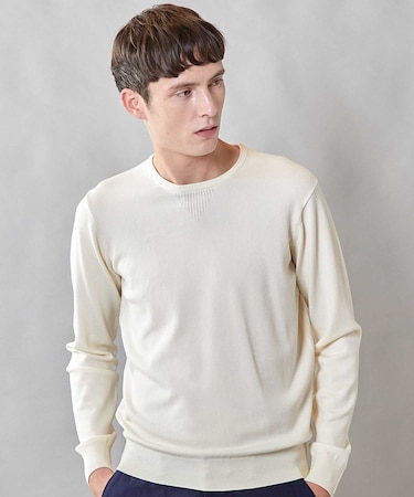 【 吸湿・発熱・保温】ウォッシャブル クルーネック ニット