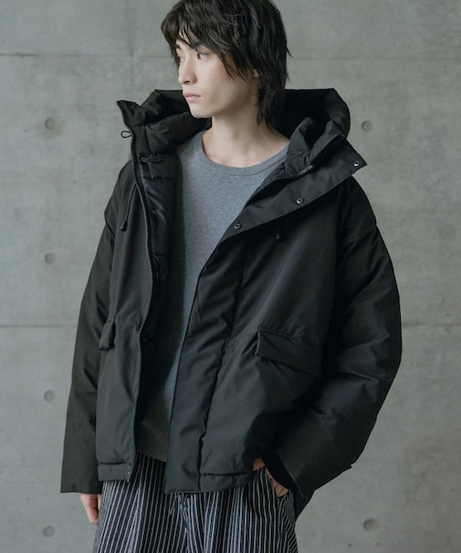 タスランポリエステル中綿フードブルゾン