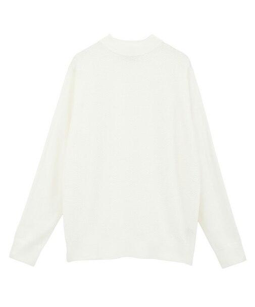 12Gジャカードモックネックニット