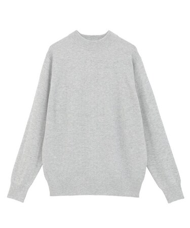 12Gジャカードモックネックニット