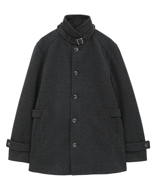 スタンドカラーウールヘリンボーンブルゾン