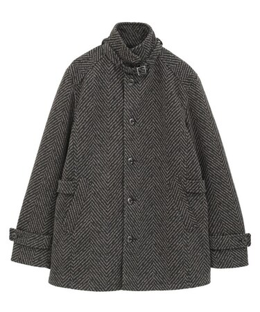 スタンドカラーウールヘリンボーンブルゾン