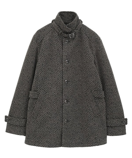 スタンドカラーウールヘリンボーンブルゾン