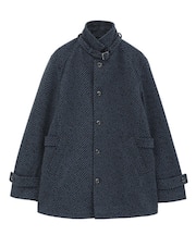 スタンドカラーウールヘリンボーンブルゾン